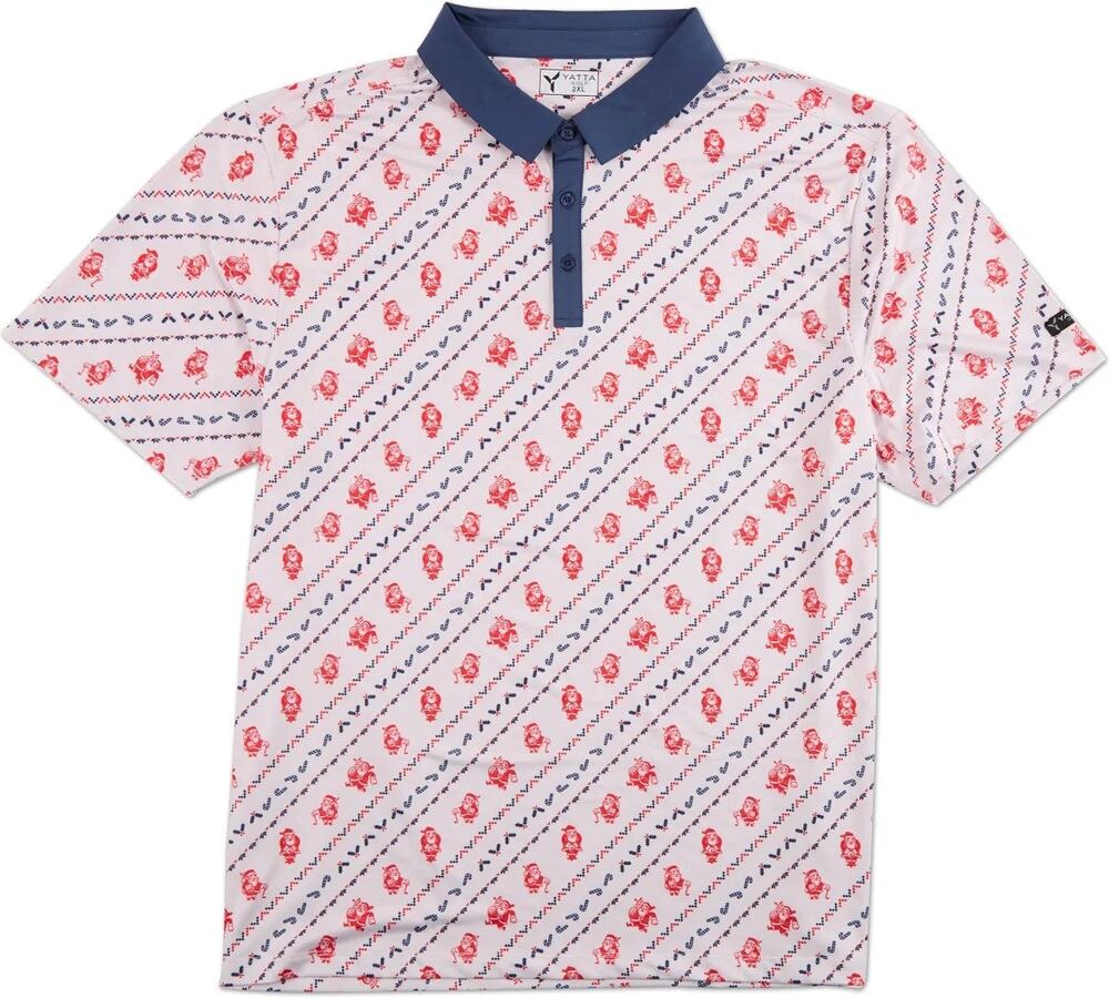 Yatta Men's Active Golf Santa Polo Shirt Large